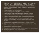 Georgia Water Slide Risk of Illness and Injury Sign