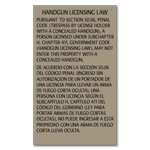 Handgun Licensing Law Sign (30.06) - Concealed