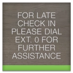 Late Check-In Sign