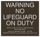 MAHC No Lifeguard Sign