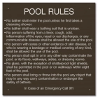 Massachusetts Pool Rules Sign
