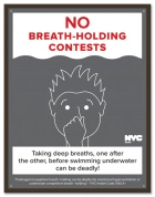 New York City No Breath-Holding Contests Sign