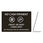 No Cash Payment - Easel Sign
