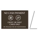 No Cash Payment - Easel Sign