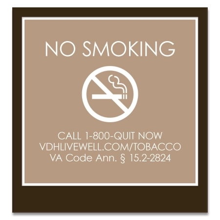 No Smoking Sign - Virginia Compliant