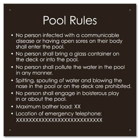 Province Pool Rules Sign - Ontario Compliant: Canada