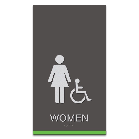 Restroom Sign w/Female & ISA Symbol