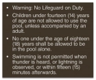 Roanoke, Virginia Pool Rules Sign
