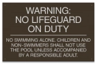 South Dakota No Lifeguard Pool Sign