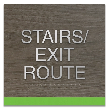 "Stairs/Exit Route" Egress Sign - CA Compliant