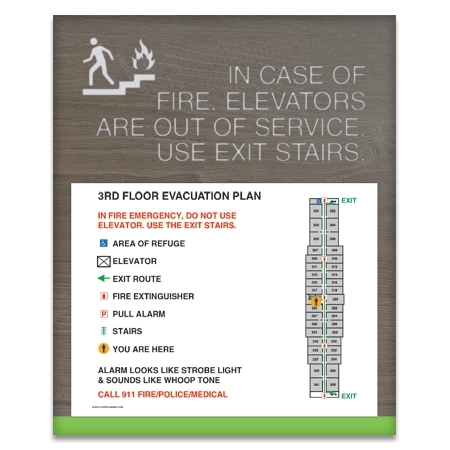 Standard Elevator Evacuation Plans - CA Compliant
