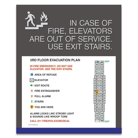 Standard Elevator Evacuation Plans - CA Compliant