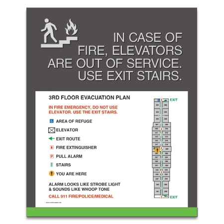Standard Elevator Evacuation Plans - CA Compliant