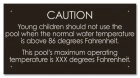 State Pool Sign - Caution Pool Temperature - Michigan Compliant