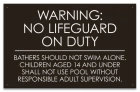 State Pool Sign - No Lifeguard on Duty - Utah Compliant