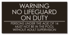 State Pool Sign - No Lifeguard - Texas Compliant