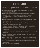 State Pool Sign - Pool Rules - Rhode Island
