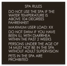 State Pool Sign - Spa Rules - Texas Compliant
