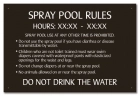 State Pool Sign - Spray Pool Rules - Montana Compliant