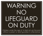 State Pool Sign - Warning No Lifeguard on Duty Sign - Maine Compliant