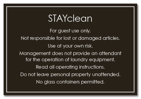 STAYclean Laundry Information