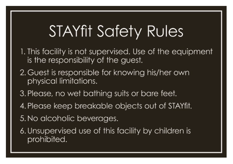 STAYfit Fitness Center Rules