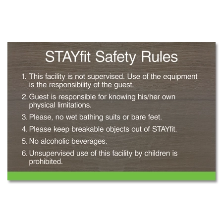 STAYfit Safety Rules