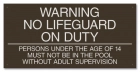 Texas No Lifeguard Pool Sign