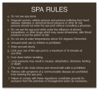 Virginia Spa Rules Sign