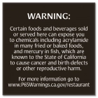 Warning Sign: Foods and Beverages
