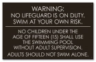 Washington DC No Lifeguard Pool Rules Sign