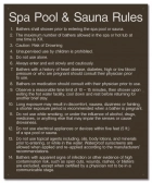 Washington DC Spa & Sauna Rules Sign