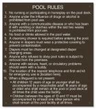 Washington Pool Rules Sign