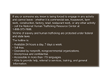 Human Trafficking Signs