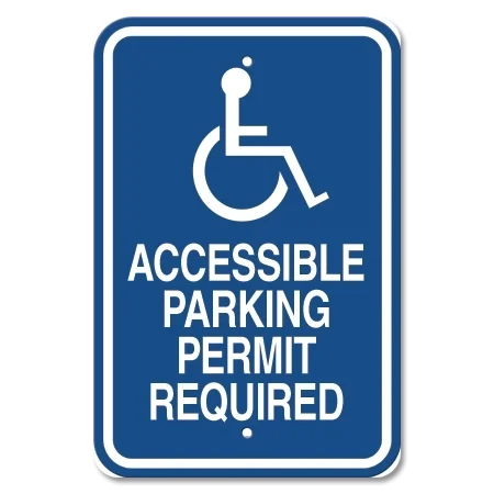Accessible Parking Permit Required with ISA Symbol