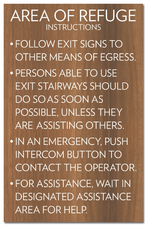Area of Refuge Instructions