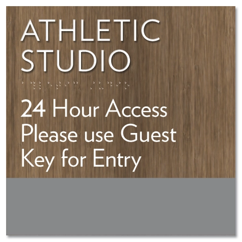 Athletic Studio Room Sign