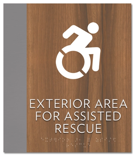 Exterior Area for Assisted Rescue Sign - Dynamic ISA Symbol