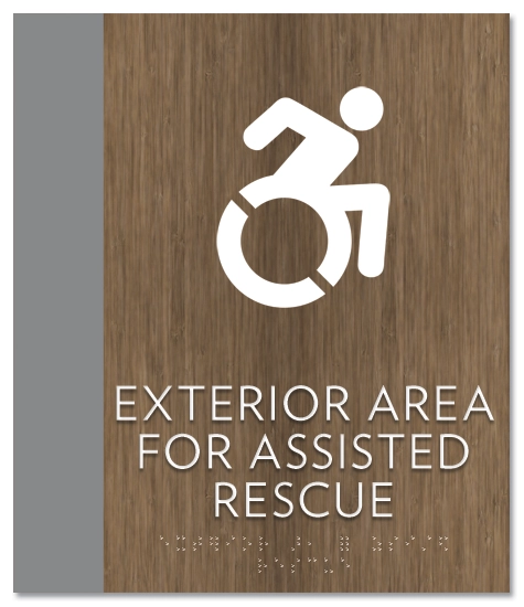 Exterior Area for Assisted Rescue Sign - Dynamic ISA Symbol