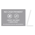 No Cash Payment - Easel Sign