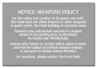 'Notice: Weapons Policy' Sign - FL Compliant - Celtec Version