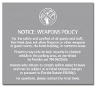 'Notice: Weapons Policy' Sign w/Symbol - FL Compliant - Acrylic Version