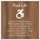 Pool Lift Use Sign w/Dynamic ISA Symbol