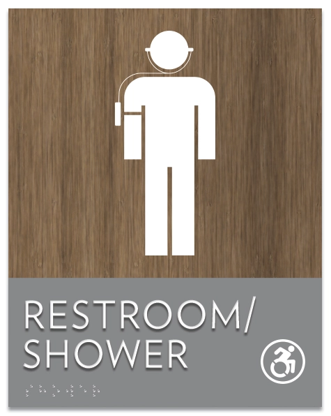 Restroom/Shower Sign w/Male & Dynamic ISA Symbols