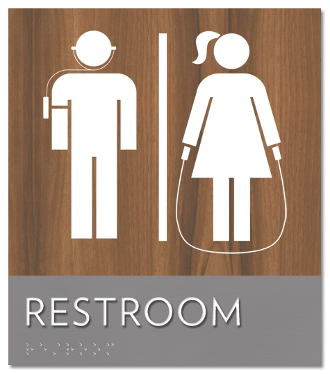 Restroom Sign w/Male & Female Symbols