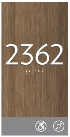 Room Number Sign w/Audio Accessible & Dynamic ISA Symbol