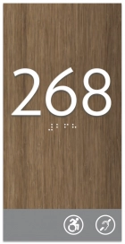 Room Number Sign w/Audio Accessible & Dynamic ISA Symbols