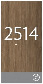 Room Number Sign w/ Audio Accessible Symbol