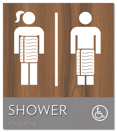Shower Sign w/ Female, Male, & ISA Symbols