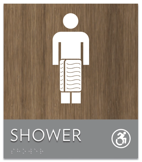Shower Sign w/Male & Dynamic ISA Symbols